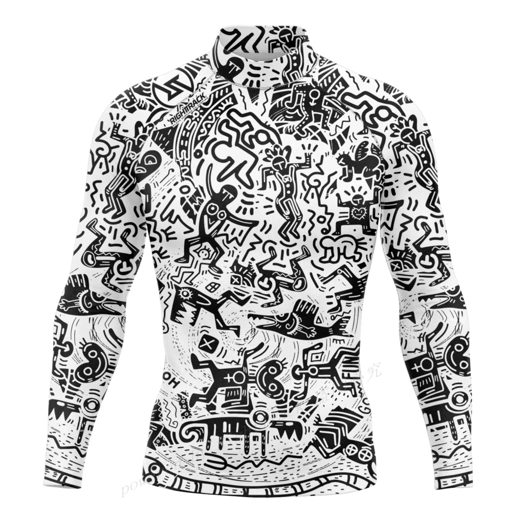 Hot Men\'s Rashguard Long Sleeve Surfing Shirts Sunscreen Lycra Fabric Surf Sweatshirt UV Protection RightTrack Swimwear