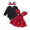 First Halloween Baby Girl Outfit Long Sleeve Romper Ladybug Suspender Skirt Dress Cute Baby Girl Fall Winter Clothes 1
