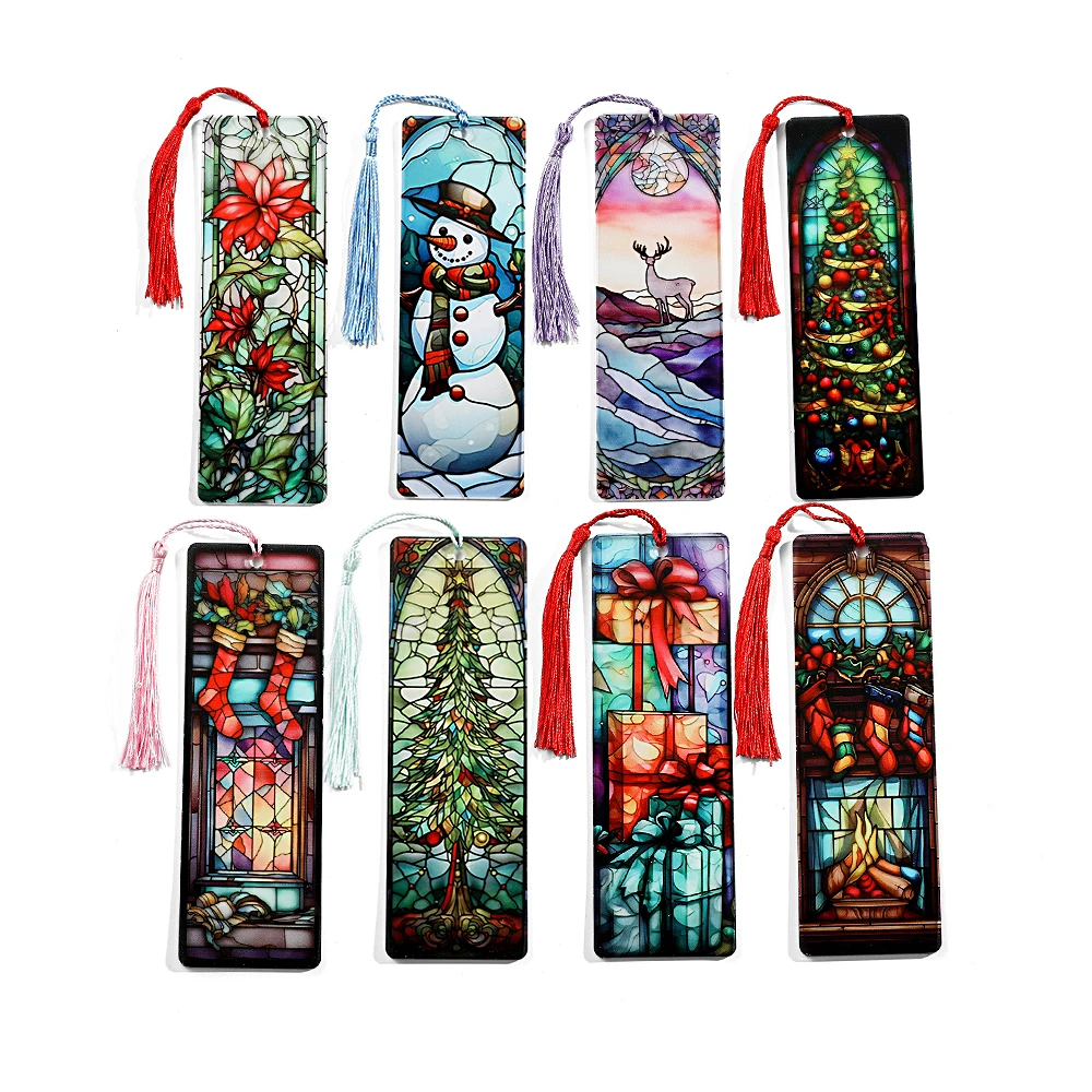 Snowman Santa Bookmarks Christmas Stocking Fillers Gifts For Book Lovers Bookworms Family Office Supplies Reading Markers 1Pc