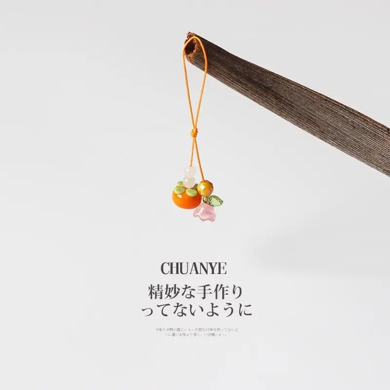 لطيف Kawaii محظوظ حزام الهاتف الحبل البرتقالي سحر...