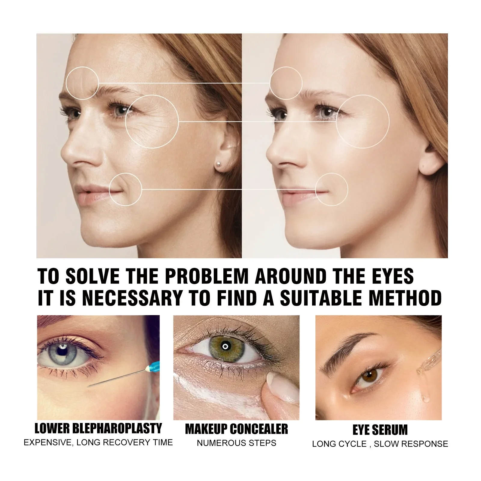 60ml Eelhoe Eye Tightening Cream Fading Wrinkle Eye Bags Dark Circles Firming Eye Skin Moisturizing Hydrating Anti-Wrinkle Cream 6