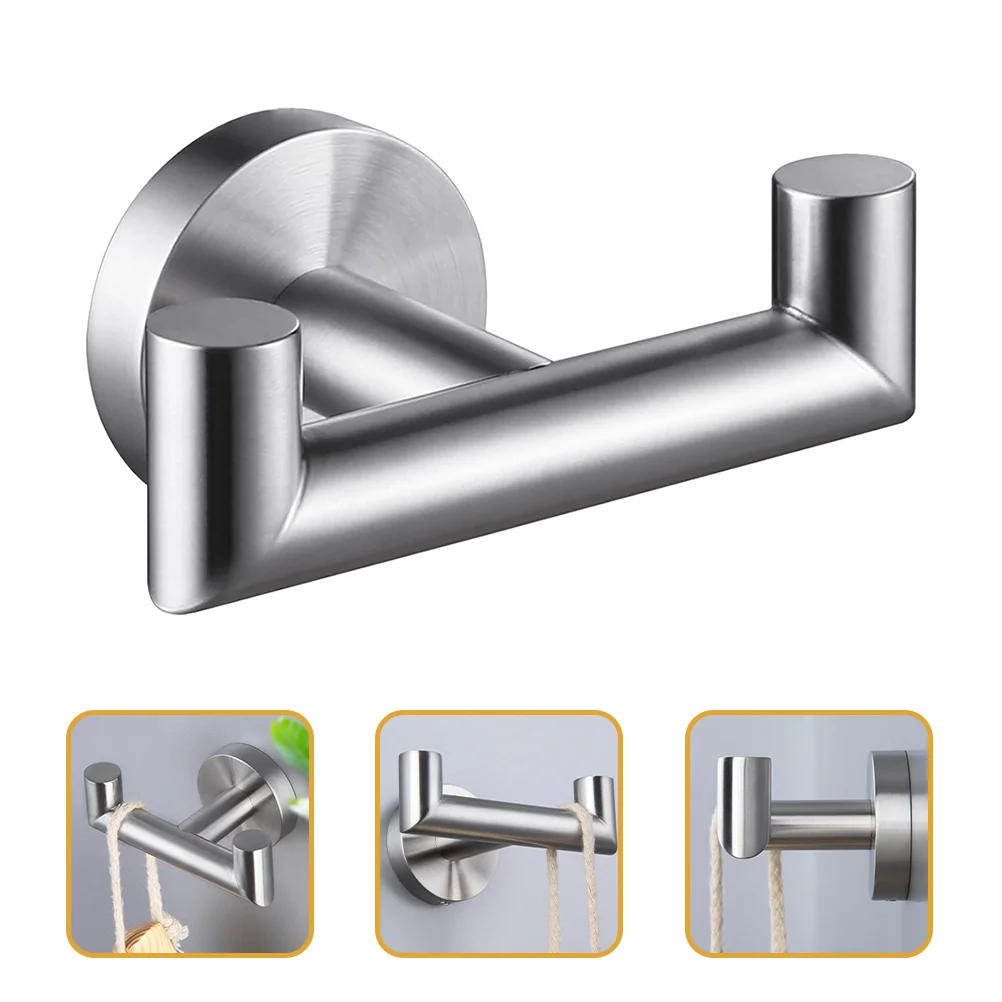 

Bathrobe Coat Hook Towel Rack Dual 304 Stainless Steel Double for Hanging Towels