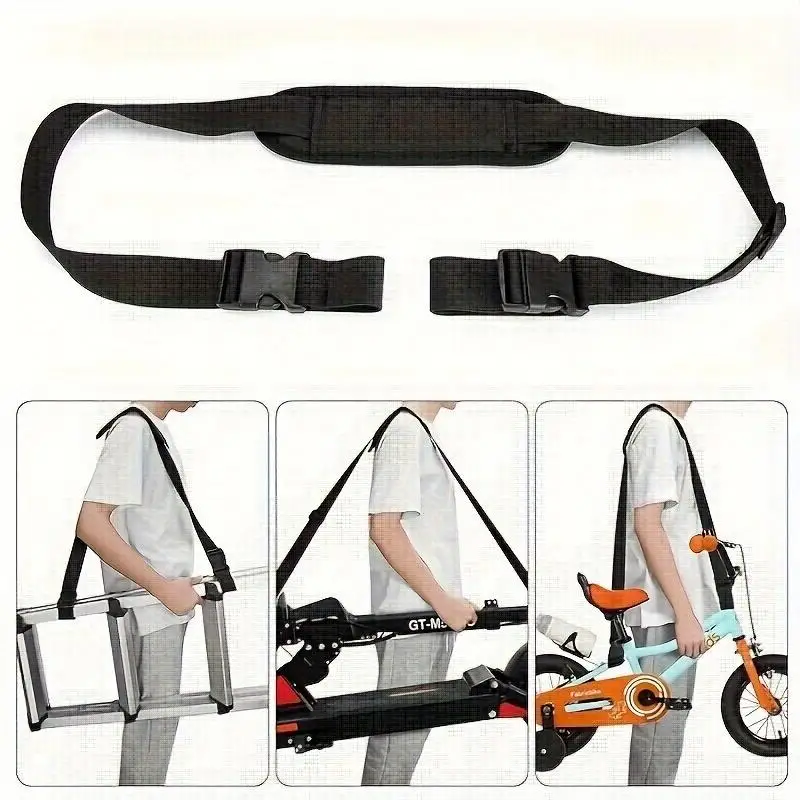 Adjustable Electric Bike Shoulder Strap Non Slip Nylon Carrying Belt Skateboard Kick Scooter Hand Carrying Straps Portable