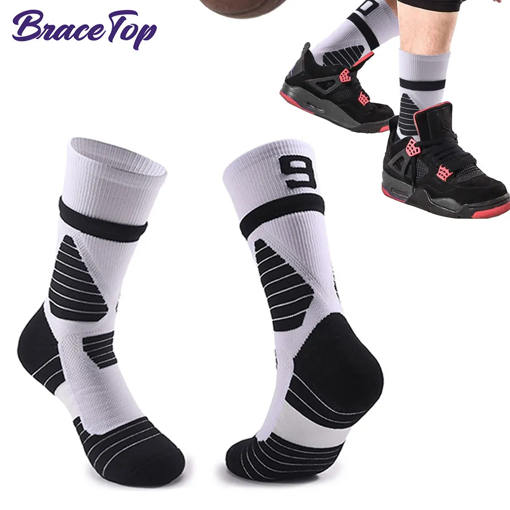 

1 Pair Elite Basketball Socks Men Outdoor Running Socks Women Non-slip Football Sock Breathable Sweat Absorbing Cycling Socks