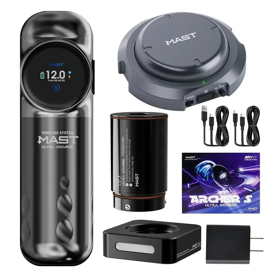 Mast Archer S Wireless Tattoo Machine Rotary Guns Full Kit