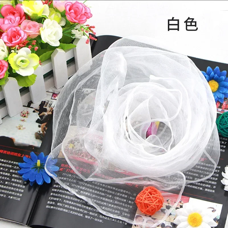 Transparent Scarf 10pcs 70x70cm Candy Colors Sheer Transparent Organza Chiffon For Girls Women Dance Performance Square Neck