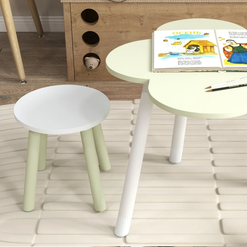 Children's Table and Chair Table with 2 Chairs for Children 2-5 Years with Flower Shaped Table Ø59x50 cm and Chairs Ø28x26 cm 5