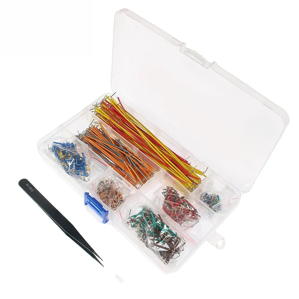 140/560/840PCS U Shape Solderless Jumper Cable Wire Kit Breadboard Jumper Wires with ESD-10Tweezers Anti-Static Tweezer Diy Kit