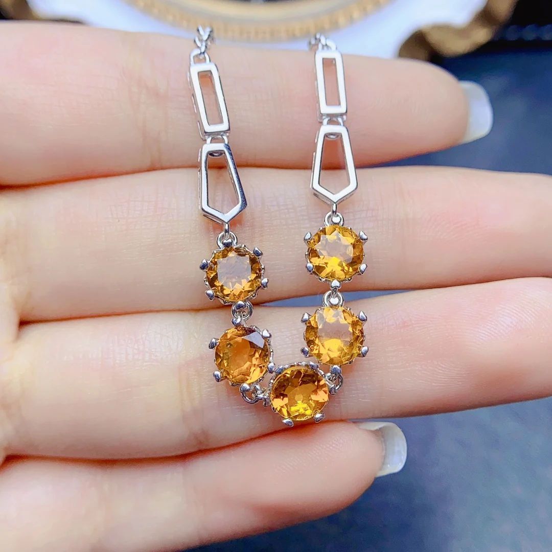 FS 파인 천연 황수정 S925 스털링 실버 팔찌, 인증서 포함, 6mm 보석 참, 웨딩 쥬얼리 MeiBaPJ Best5 FS 파인 천연 황수정 S925 스털링 실버 팔찌, 인증서 포함, 6mm 보석 참, 웨딩 쥬얼리 MeiBaPJ Best5