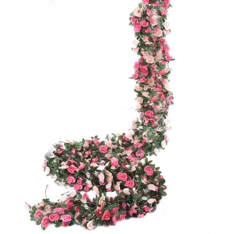 2,5 m Rose künstliche Blumen Rebe gefälschte Pflanzen für Zuhause Zimmer Garten Hochzeit Dekoration Outdoor Bogen Rattan DIY Girlande Zubehör – Detail 9