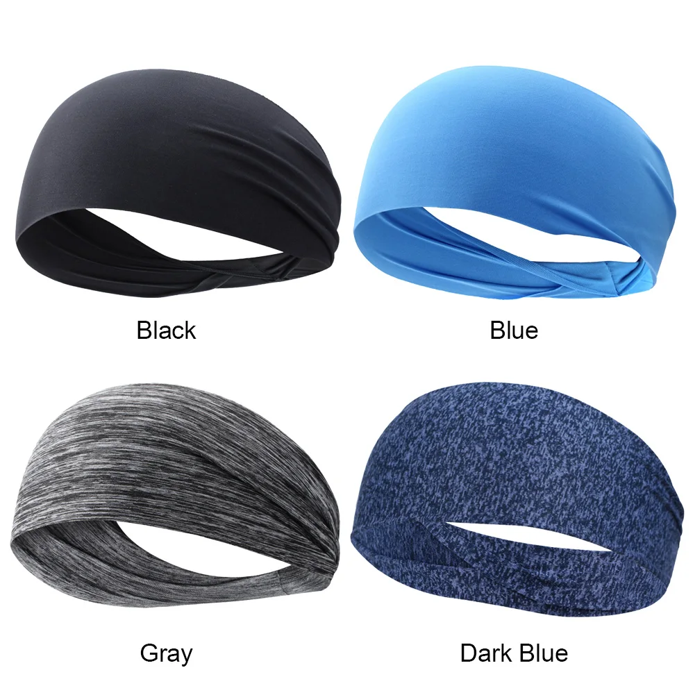 6-1PC Elastic Sports Head Band Sweat Absorption Hair Band Quick Dry Workout Sweat Anti-slip Breathable Sweatbands for Yoga