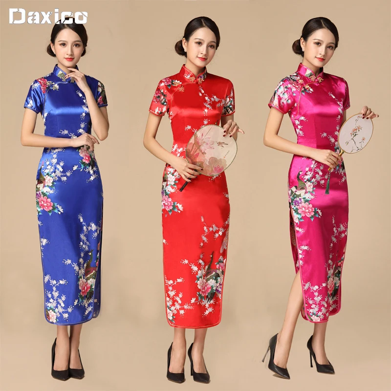 

2022 Chinese Traditional Cheongsam Dress S-6XL Woman Elegance Ancient Qipao Short Sleeve Tang Suit Lady Long Party Dresses