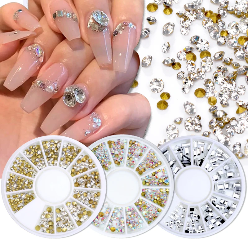 Glitter Nail Rhinestone Flat Back Crystal Gems Irregular Jewelry Beads Nail Charms Manicure 3D Nail Art Decorations Accessories