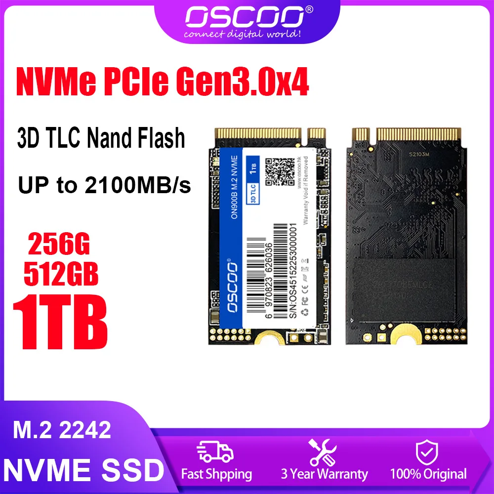 

Твердотельный накопитель OSCOO M2 SSD NVMe 256 ГБ 512 ГБ 1 ТБ M.2 NMVe 2280 PCIe 3.0X4, Внутренний твердотельный накопитель для ноутбука, настольного ПК, диск ssd