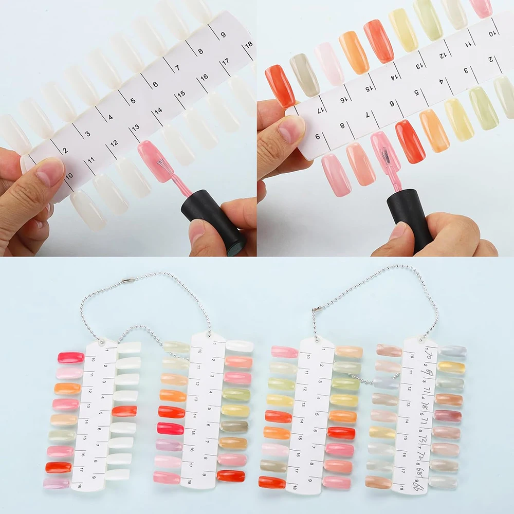 72-Tips-Präsentationskarte, doppellagige Nagelfarben-Displaykarte, Nagellack-Übungs- und Trainings-Displaypalette, Farbkarte, Farbmuster, Gel – Detail 7