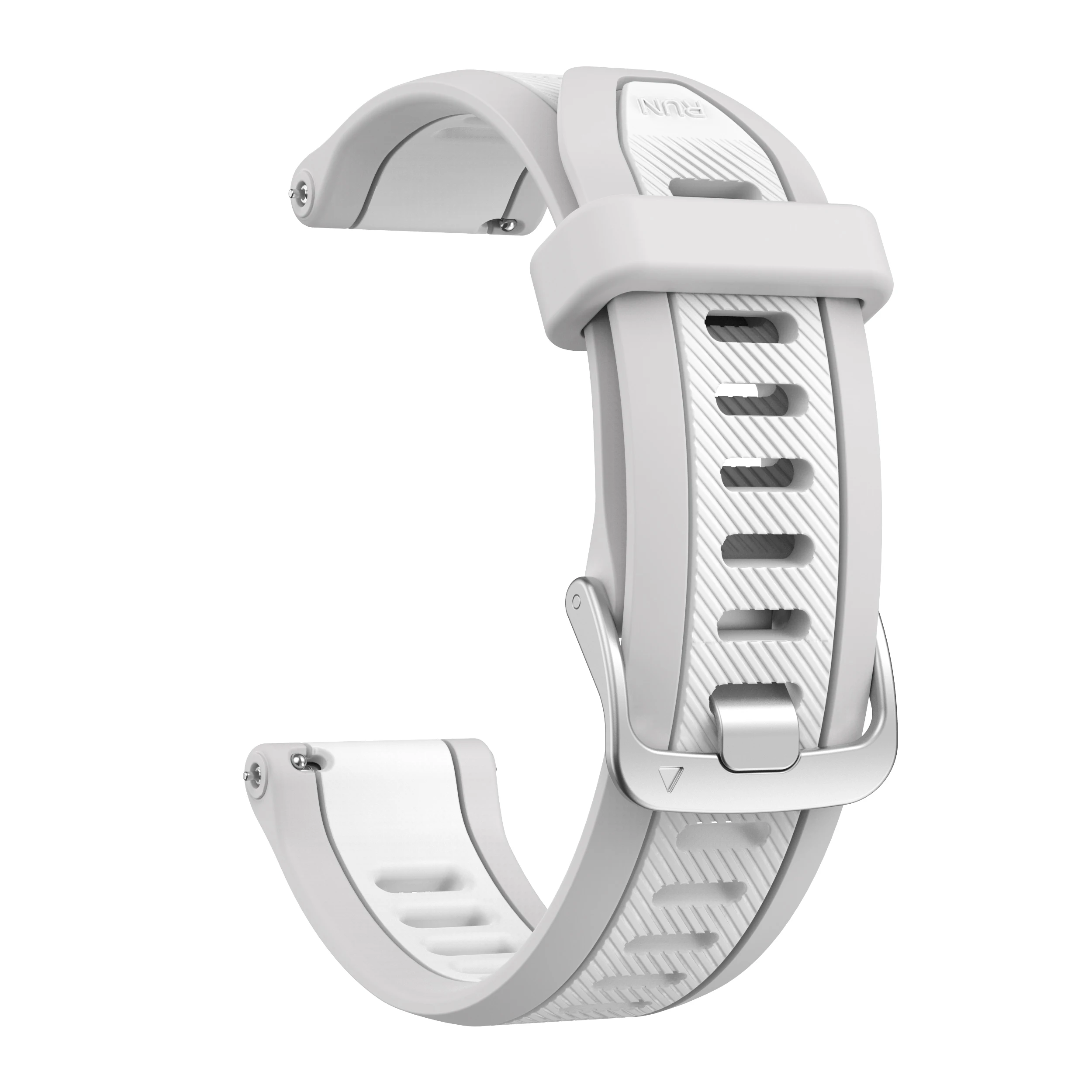 Schnellverschluss 20 mm zweifarbiges Sport-Silikonarmband für Garmin Forerunner 165 Music 245 645 55/Venu 2 Plus/Vivoactive 5 Uhrenarmband – Detail 21