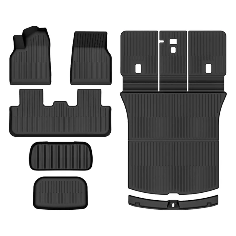 Floor Mats 7PCS For Tesla Model Y Juniper TPE All-Weather Carpet Liners Waterproof Boot Liner for Muddy Shoe Accessories car mats accessories