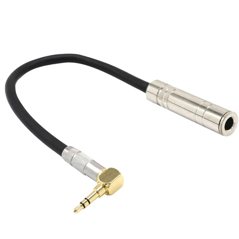 Male To 6.35mm Female Audio Cable Extension Electric Right Angle Headphones High Fidelity Stereo Amplifier Connector Aux