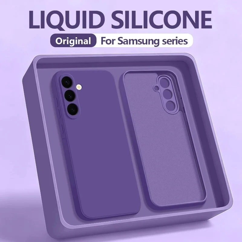 Luxury Liquid Silicone Skin Feel Phone Case - Solid Color Anti-Fall Rear Cover