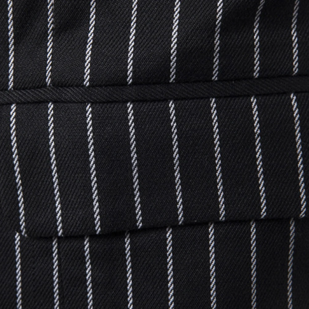 Men's Lapel Vest Retro Striped Button Waistcoat Jacket Formal Sleeveless Suitable for Wedding and Business events