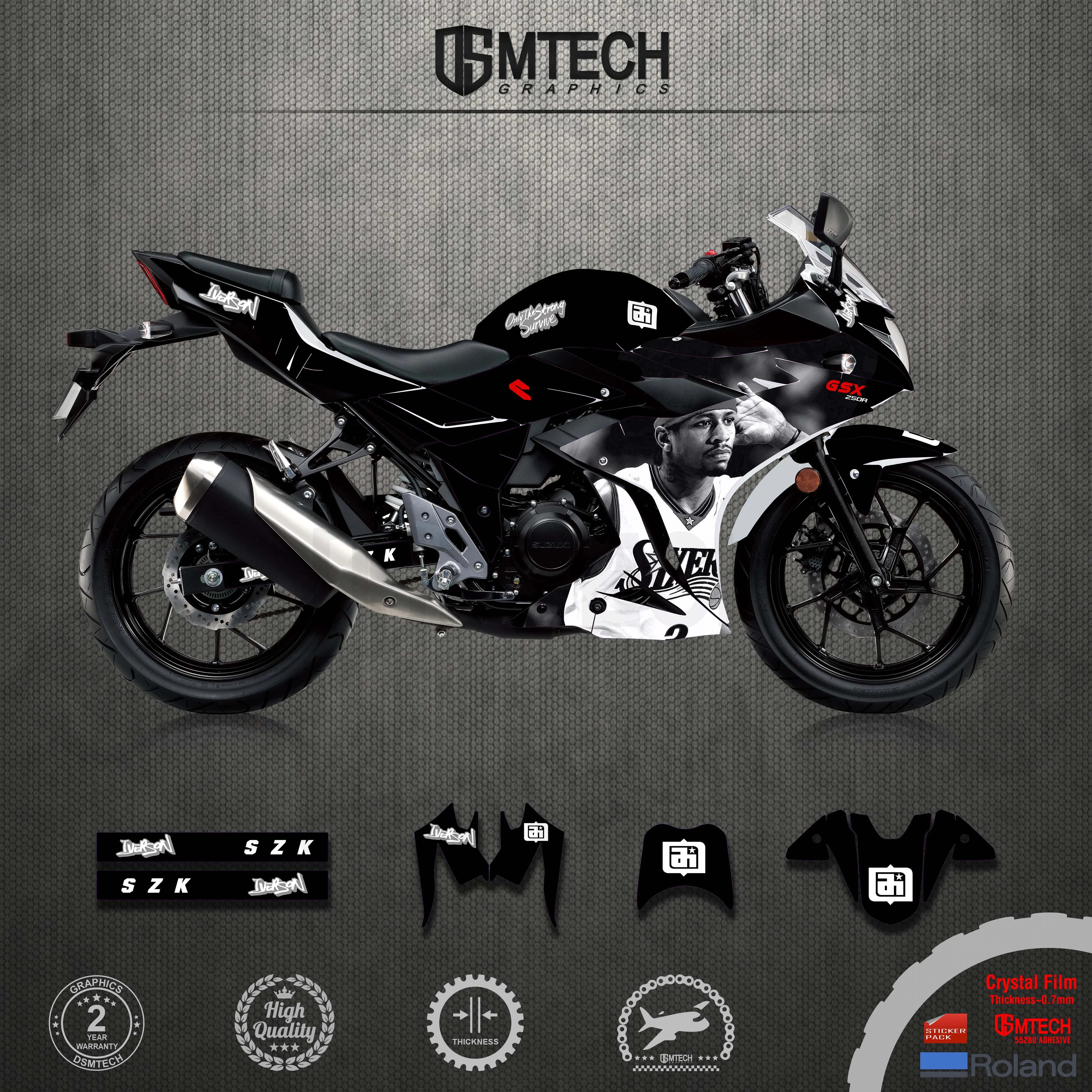 DSMTECH  GRAPHICS Motorcycle Sticker Kit  Background Decals For GSX250R 2014 2015 2016 2017 2018 2019 2020 2021 GSX250 R 14-21