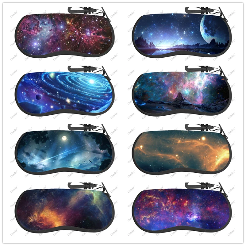 

vast starry sky Glasses case zipper sunglasses bag travel printed soft shell storage glasses case for men women Glasses case