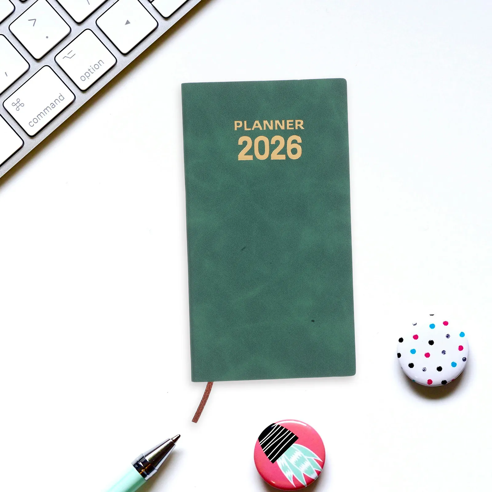 A6 포켓 위클리 플래너 노트 2026 휴대용 학교 일기 PU 커버 일일 일정 정리 다이어리
