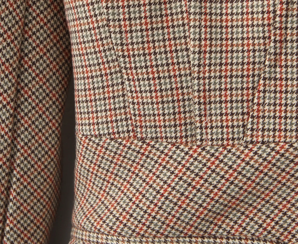 2 pieces 1 set Women Slim Boning Waist Removable Faux Fur Collar Houndstooth Plaid Blazer + High Waist A line Mini Skirt Suits