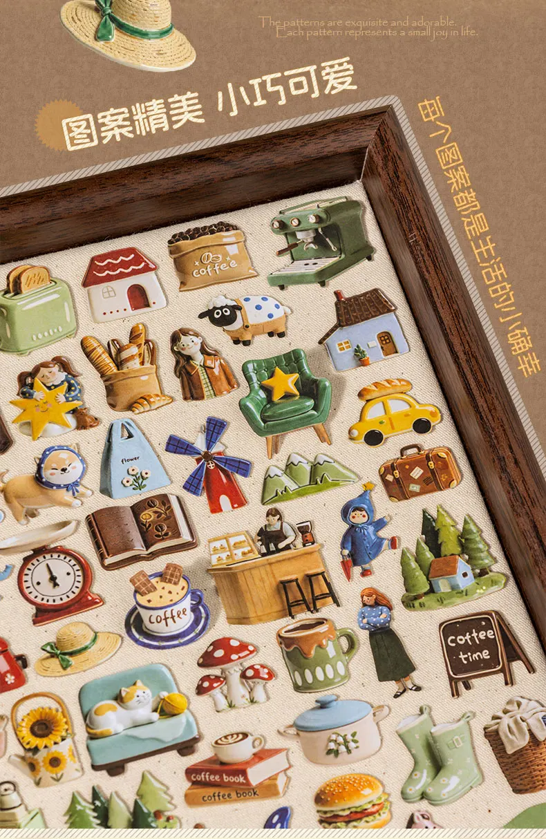 Journal GO 30 Stück Niedliche Keramik-Schmuckstücke Aufkleber-Set Atmosphärische Lebensdekoration Allzweck-Scrapbook-Collage-Material Unverzichtbare Aufkleber – Detail 5