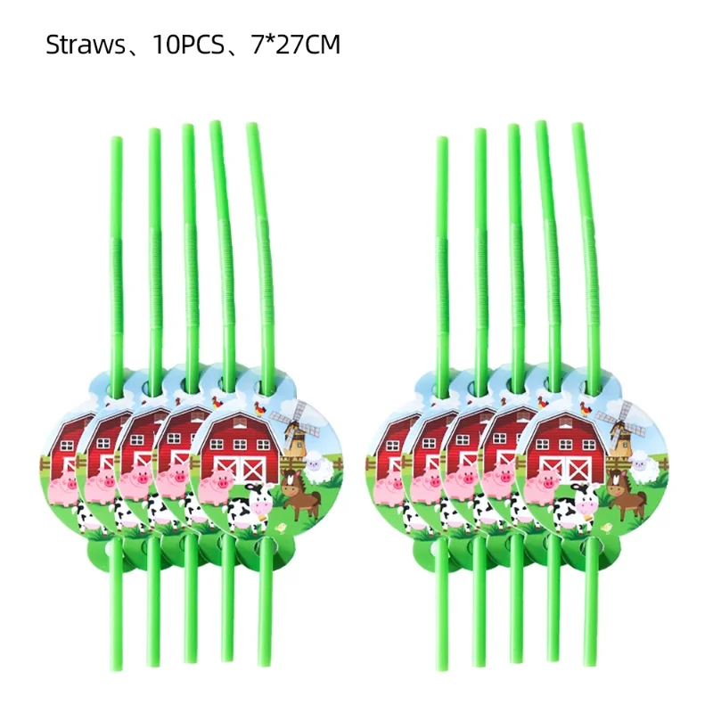 Zenon Farm Geburtstag Party Geschirr Kinder Tasse Teller Serviette Strohhalme Ballon Aufkleber Hintergrund Dekoration Zenon Farm Party Supplies – Detail 9