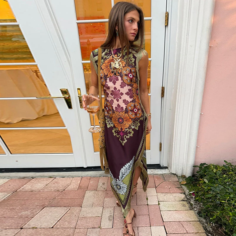 Holidays Printed Women's Dress Sexy Fringed Sleeveless Slim Irregular Female Dresses 2026 Spring Summer Chic Split Lady Robe Sec904c955c4b453598f8b4e8508487a9m