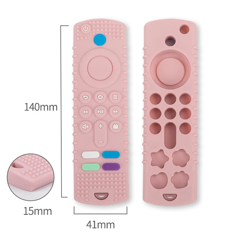 Silicone Baby Teething Toys Chewing Toy TV Remote Control Shape for Girls Baby Toddler Early Educational Sensory Development Toy