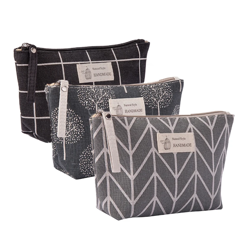 

New Women Travel Cosmetic Bag Canvas Portable Zipper Makeup Bags Female Purses Pencil Case Toiletries Storage Wash Bag Hot