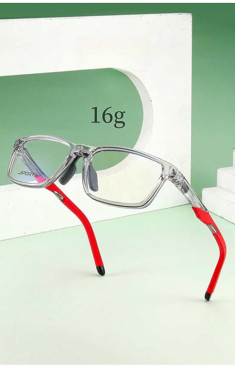 2024 neue Sportbrillengestell ultraleichte TR90 Herren-Basketballbrillengestell quadratische optische Brillen für Männer Y1226D – Detail 6