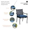4 Piece Outdoor Patio Wrought Iron Dining Chair Set with Cushions Arms High Backrest Curved Armrests Indoor Outdoor Furniture 4