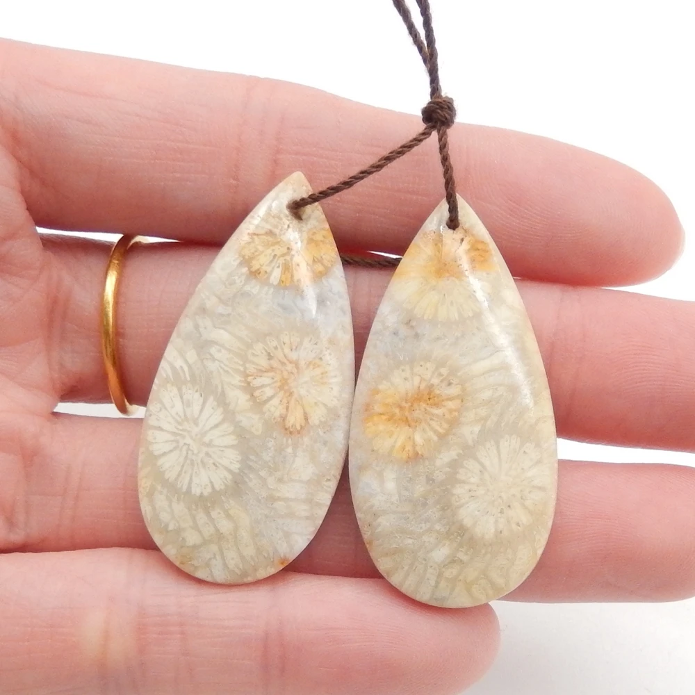 

Natural Indonesian Coral Water Drop Earrings for Women, Gemstone Earrings Beads for Jewelry Making