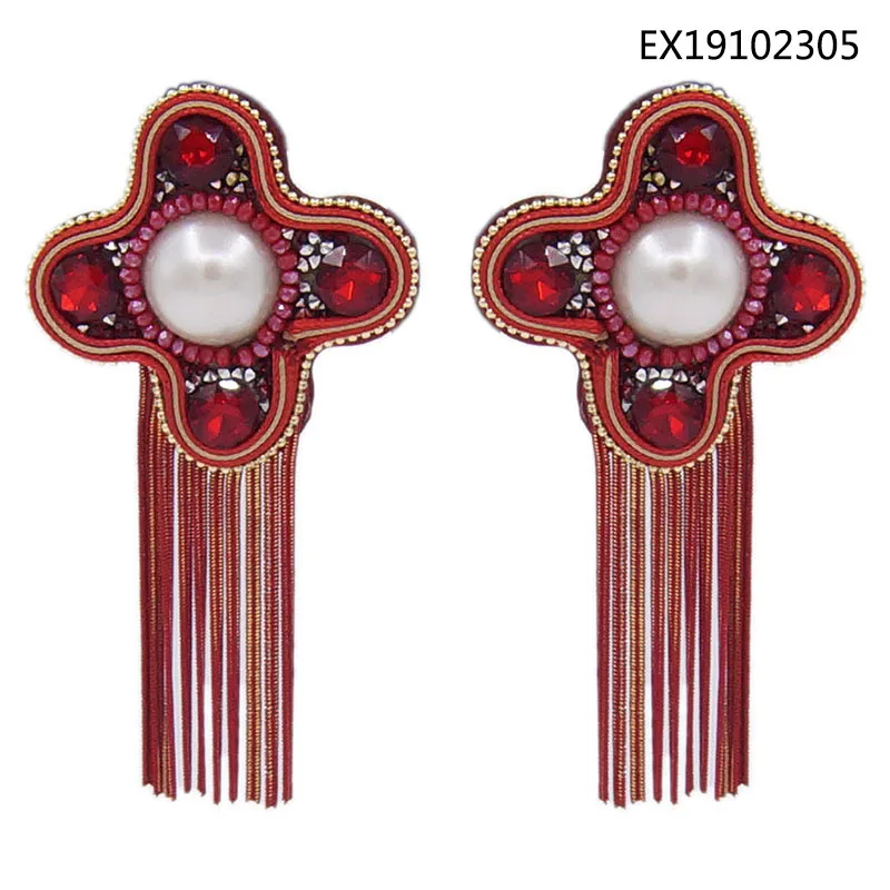 

Серьги-подвески в этническом стиле с жемчужинами и кисточками для женщин, Необычные Модные Ретро темпераментные серьги, Женские Ювелирные наборы