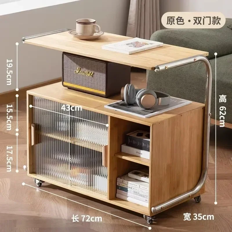 Mesa de sofá extraíble nórdica, armario de almacenamiento de revistas, mesita de noche multifuncional para dormitorio, muebles prácticos para sala de estar