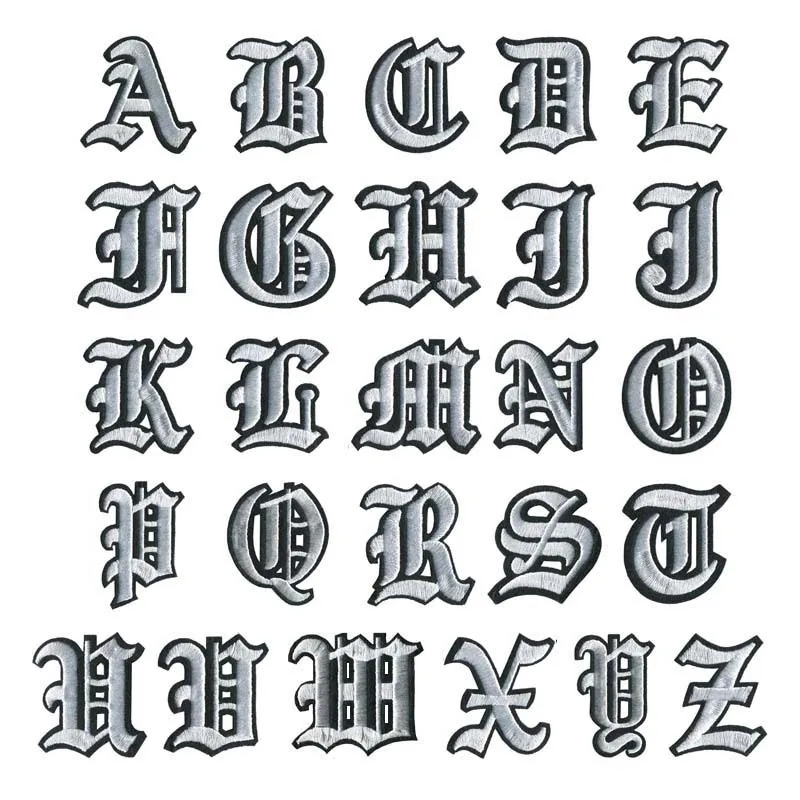 블랙 베이스 화이트 그리스 문자 자수 패치, 다리미 문자 패치 A-Z, 0-9 숫자 패치, 자수 패치 바느질, 1 개