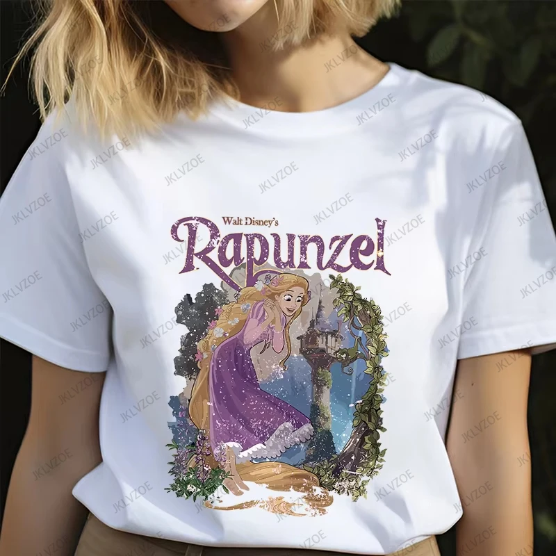 MINISO Disney Cartoon Cute Rapunzel Printed T-Shirt For Women