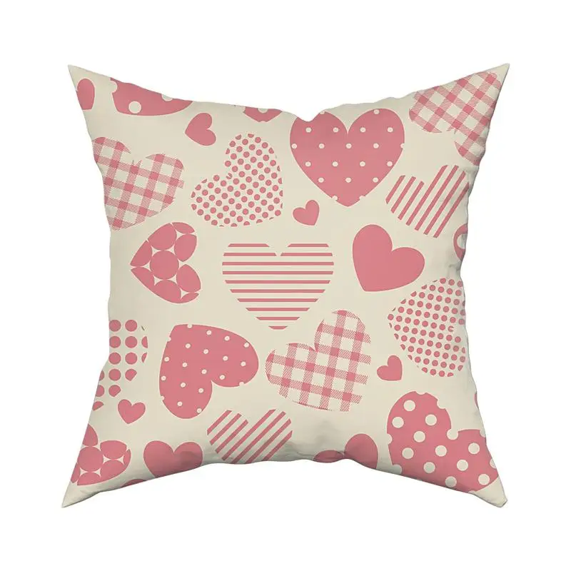 

Throw Pillow Cases 18X18 Inch Soft Love Cushion Cover With Love Heart Print Decorative Pillow Covers Happy Valentines Pillow