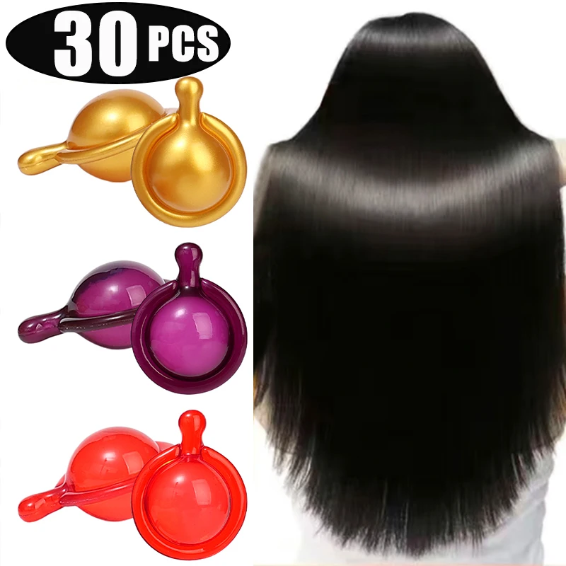 1-30Pc Vitamin Hair Care Capsule Oil Repair Damaged Hair Natural Extract Nourished Smooth Silky Keratin Complex Oil Easy To Care