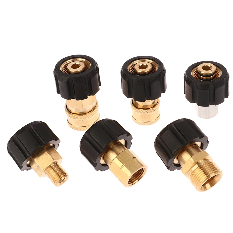 

M22 14 Male To 1/4\" 3/8\" M22 Pressure Washer Quick Connector To Spray Gun Wand Bayonet Adapter Pressure Washer Spray Car Clean