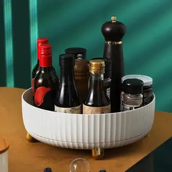 Rotation Spice Rack Multifunction Storage Shelf Kitchen Seasoning Bathroom Cosmetics Shelf Home Organization Tools 2