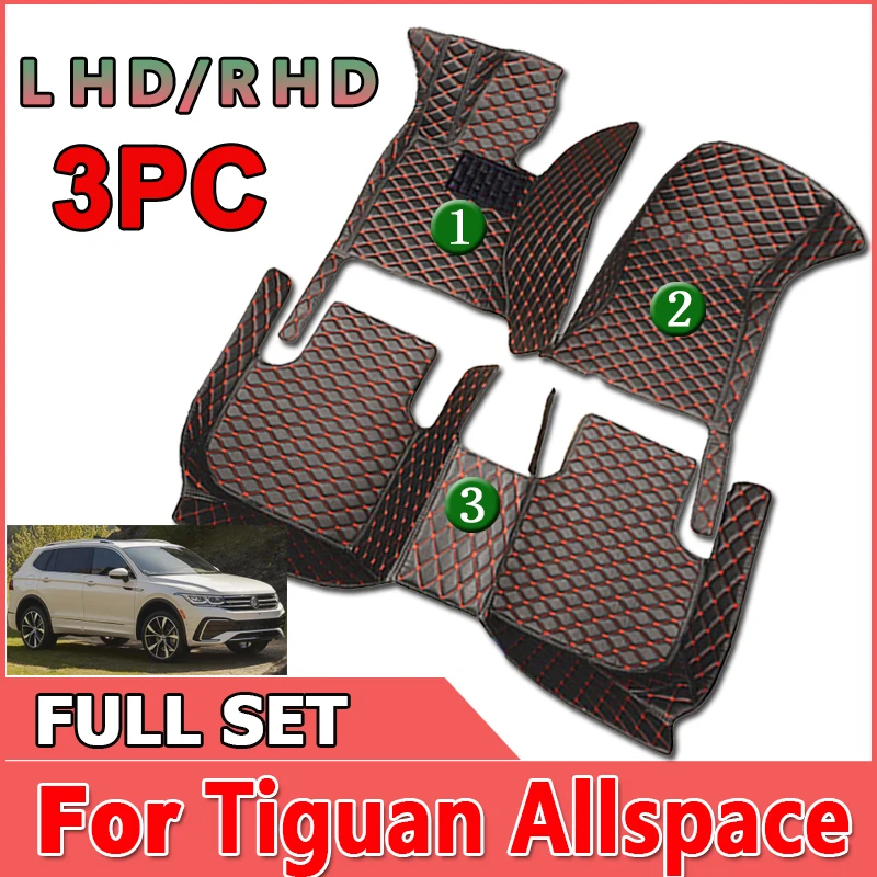

Автомобильные коврики для Volkswagen Tiguan Allspace LWB 2017 ~ 2022, кожаные коврики на 7 мест, не для компьютера, под сиденьем водителя, автомобильные аксессуары