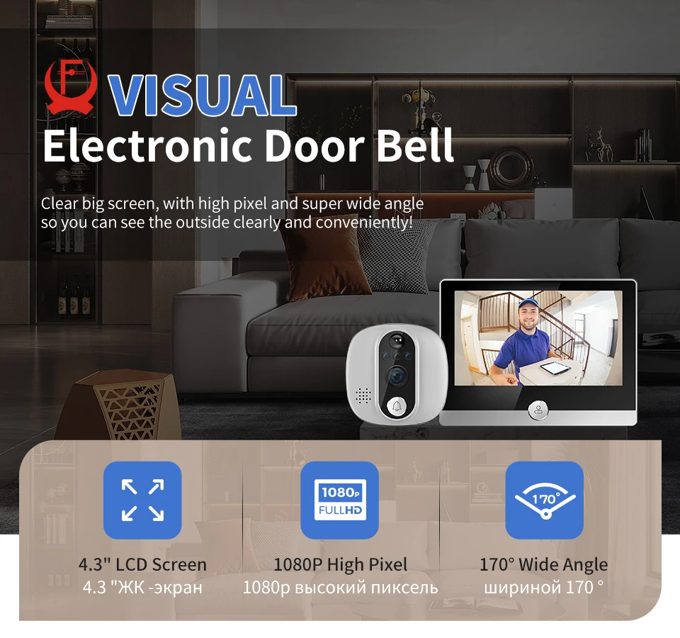 Wifi vídeo porta Peephole