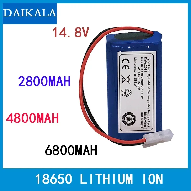 

Vacuum Cleaner Battery 14.8V 2800Mah 4800Mah 6800Mah 4S1P 18650 Lithium Ion Robot Vacuum Lithium Cleaner Battery Backup Battery