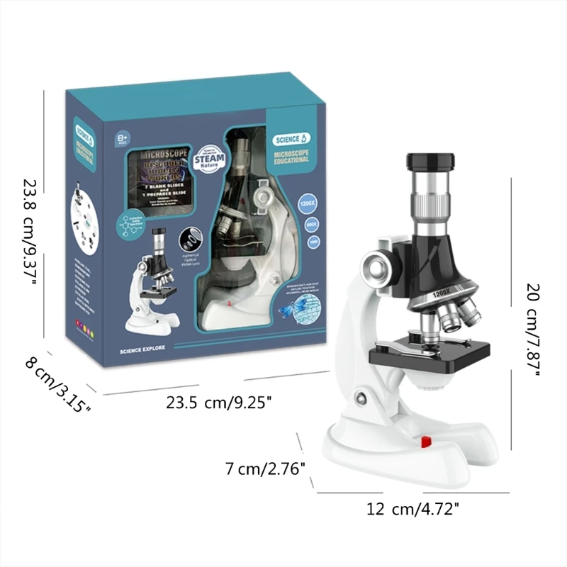 Microscope Biology Lab LED 100/600/1200x School Children Science Experiment Set images - 6