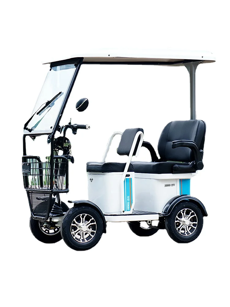 ZL Elderly Scooter Small Bus Four-Wheel Electric Vehicle Small Battery Car with Shed for the Elderly low speed lithium battery mobility scooter four wheel folding electric scooter seat elderly scooter recreational vehicle