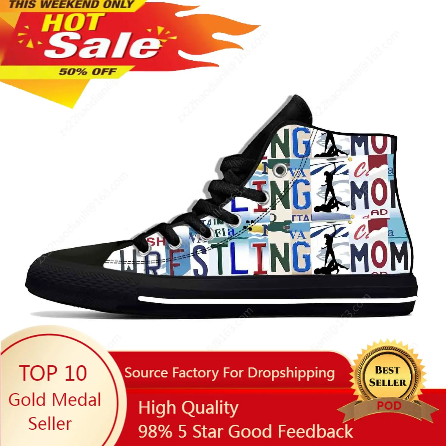 

Wrestling Mom High Top Sneakers Mens Womens Teenager Casual Shoes Canvas Running Shoes 3D Print Breathable Lightweight shoe